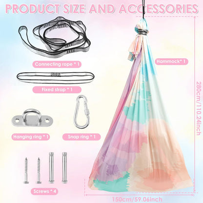 Sensory Swing, Cuddle Swing with 360° Swivel Hanger Kit, Therapy for Child & Adult with Autism ADHD Aspergers Sensory Integration (Colorful Print)