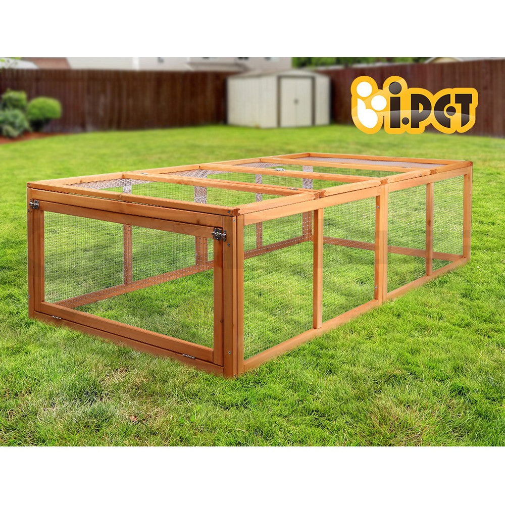 I.Pet Chicken Coop Rabbit Hutch Extra Large Wooden Chicken House Run XL Hen Cage