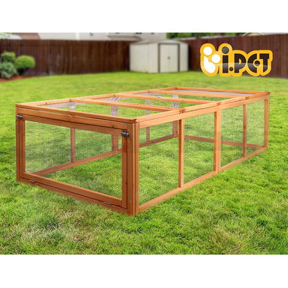 I.Pet Chicken Coop Rabbit Hutch Extra Large Wooden Chicken House Run XL Hen Cage
