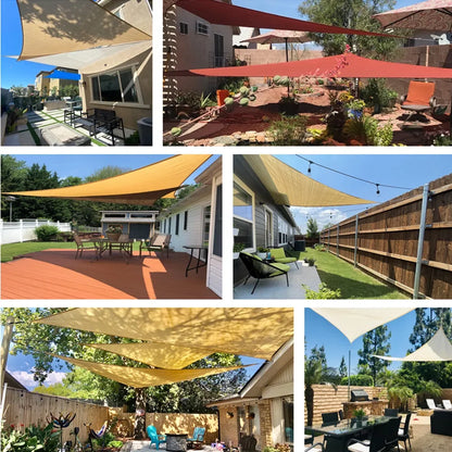 5X5X5/2X2X2M Waterproof Sun Shelter Triangle Sunshade Protection Outdoor Canopy Garden Patio Pool Shade Sail Awning Shade Cloth