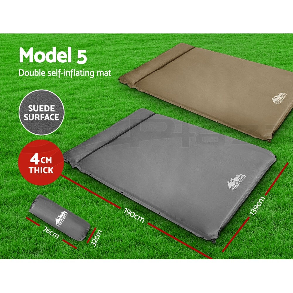 Weisshorn Self Inflating Mattress Camping Sleeping Mat Air Bed Pad Single Double