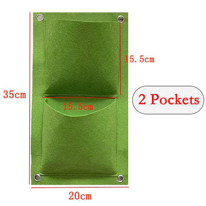 9/18/36/64 Pockets Green Grow Bags Planter Vertical Garden Vegetable Living Garden Bag Seedling Wall Hanging Plant Growing Bags