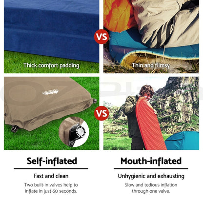 Weisshorn Self Inflating Mattress Camping Sleeping Mat Air Bed Pad Single Double