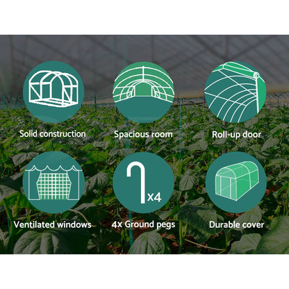 Green Fingers Greenhouse Dome Shed Walk in Tunnel Green House Plant 4X3X2M