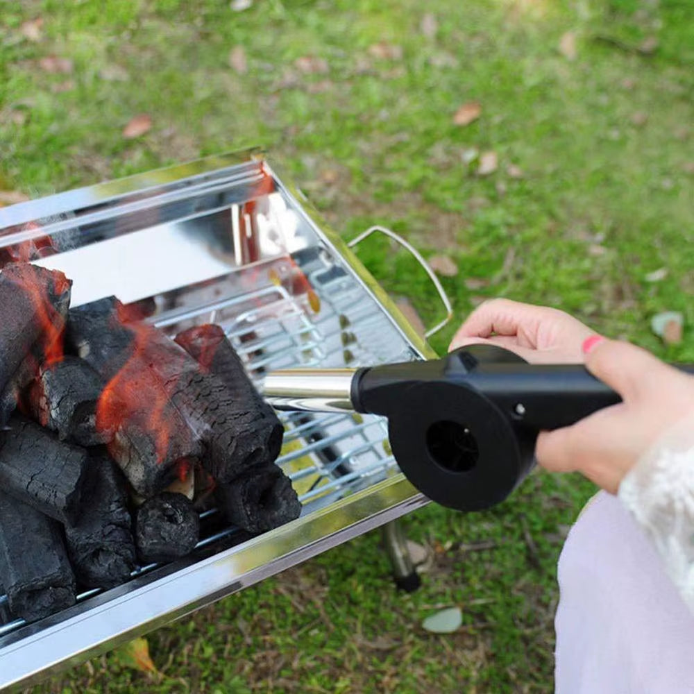 Hand BBQ Fan Outdoor BBQ Fan Air Blower for Barbecue Picnic Manual Crank Grill BBQ Fan Fire Bellows BBQ Tools KC0266