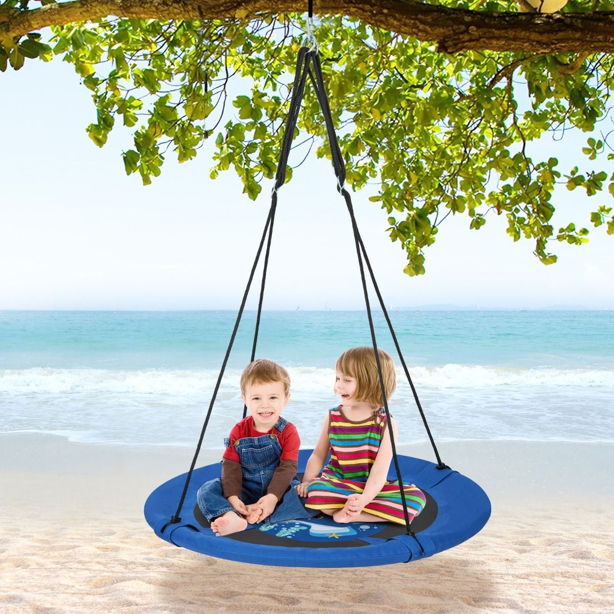 Indoor and Outdoor Flying Swing with Adjustable Hanging Ropes for Kids